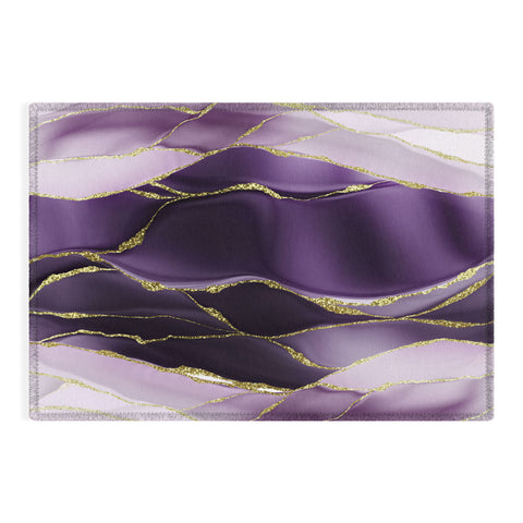 UtArt Day And Night Purple Marble Landscape Outdoor Rug