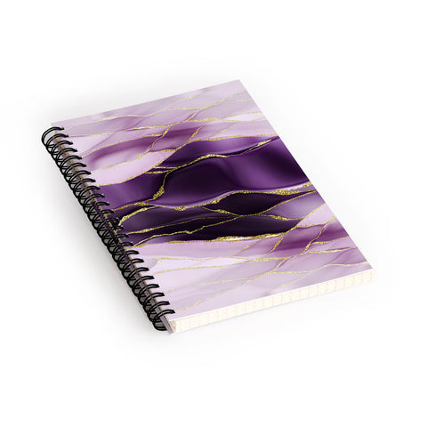 UtArt Day And Night Purple Marble Landscape Spiral Notebook