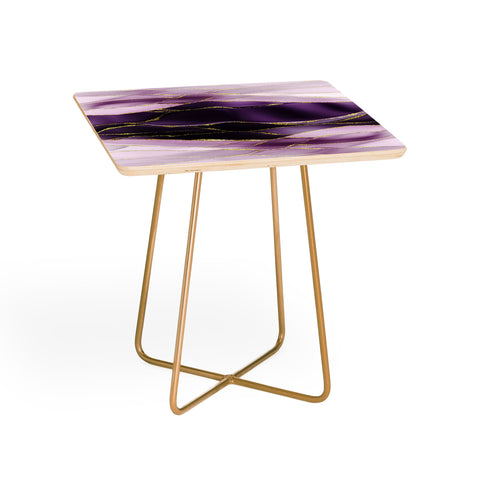 UtArt Day And Night Purple Marble Landscape Side Table