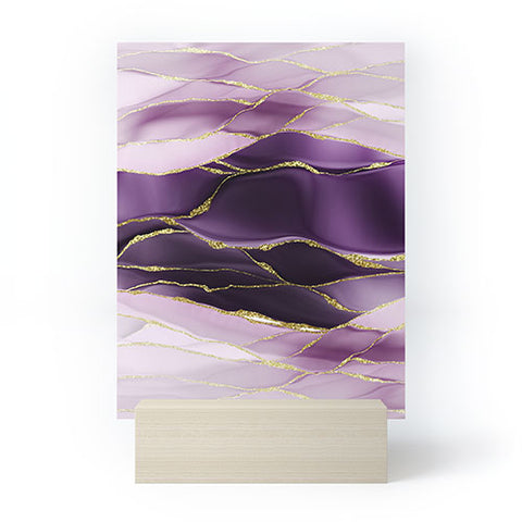 UtArt Day And Night Purple Marble Landscape Mini Art Print