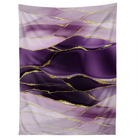 UtArt Day And Night Purple Marble Landscape Tapestry
