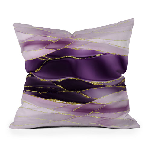 UtArt Day And Night Purple Marble Landscape Outdoor Throw Pillow