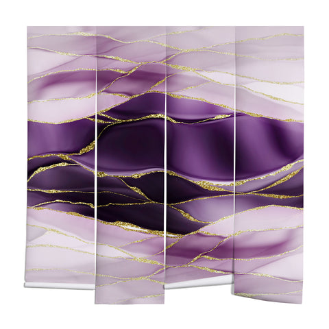 UtArt Day And Night Purple Marble Landscape Wall Mural