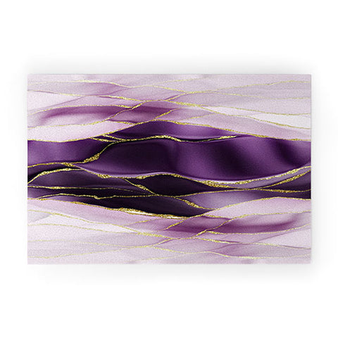 UtArt Day And Night Purple Marble Landscape Welcome Mat