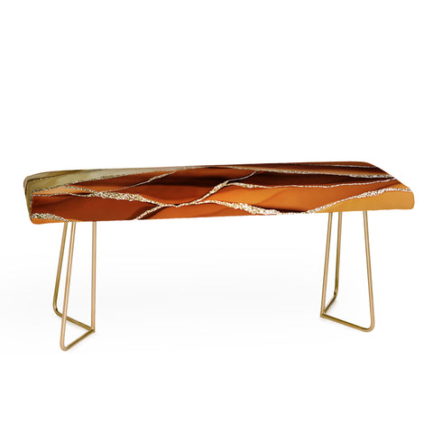 UtArt Desert Hot Copper Marble Landscapes Bench