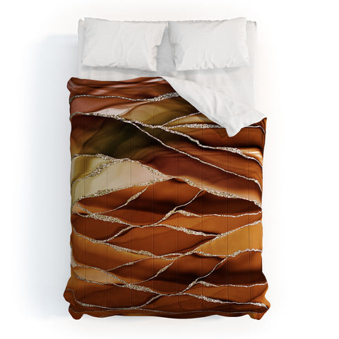 UtArt Desert Hot Copper Marble Landscapes Comforter