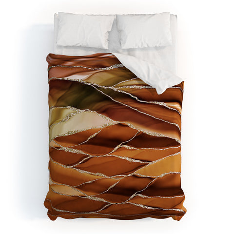 UtArt Desert Hot Copper Marble Landscapes Duvet Cover