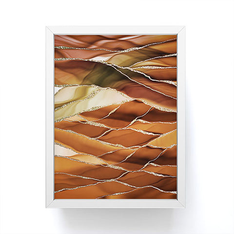 UtArt Desert Hot Copper Marble Landscapes Framed Mini Art Print