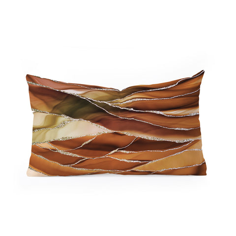 UtArt Desert Hot Copper Marble Landscapes Oblong Throw Pillow
