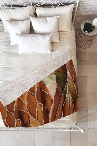 UtArt Desert Hot Copper Marble Landscapes Fleece Throw Blanket