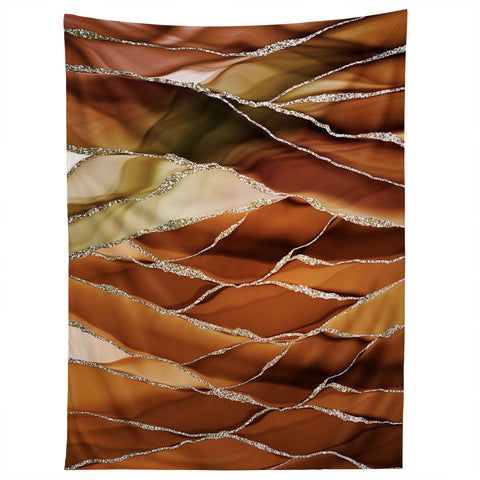 UtArt Desert Hot Copper Marble Landscapes Tapestry