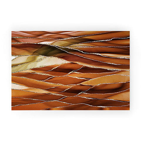 UtArt Desert Hot Copper Marble Landscapes Welcome Mat