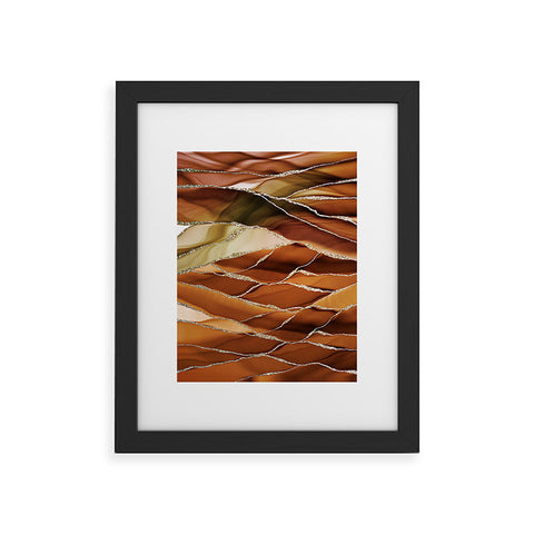 UtArt Desert Hot Copper Marble Landscapes Framed Art Print