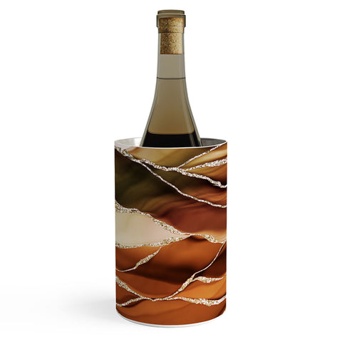 UtArt Desert Hot Copper Marble Landscapes Wine Chiller