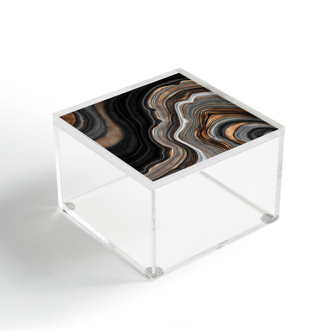 UtArt Elegant black marble with gold Acrylic Box