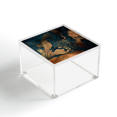 UtArt Emerald Indigo And Copper Glam Acrylic Box