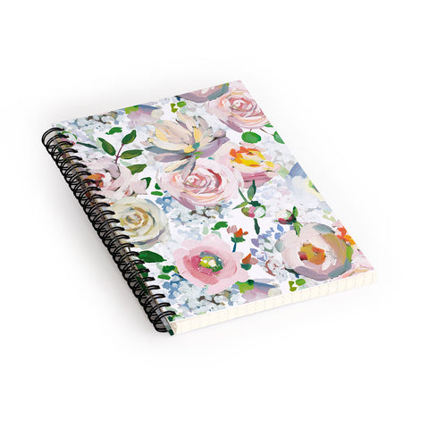 UtArt Hand Drawn Vintage Spring Claude Monet Botanical Flower Garden Spiral Notebook