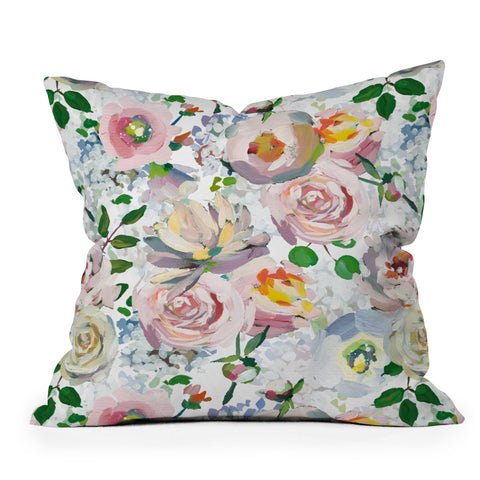 UtArt Hand Drawn Vintage Spring Claude Monet Botanical Flower Garden Throw Pillow