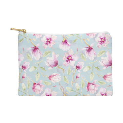 UtArt Hygge Hand Painted Watercolor Magnolia Blossoms Pouch