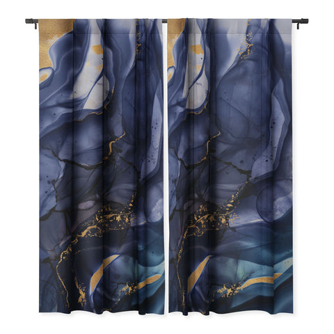 UtArt Midnight Dark Blue Marble Alcohol Ink Marble Art Flashes Blackout Non Repeat