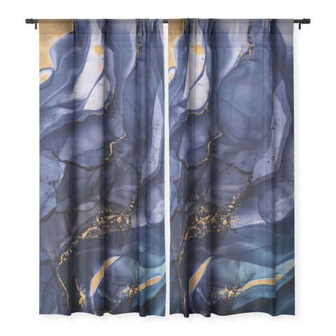 UtArt Midnight Dark Blue Marble Alcohol Ink Marble Art Flashes Sheer Non Repeat