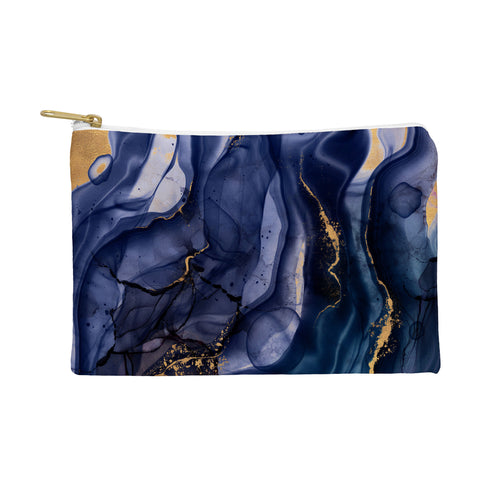 UtArt Midnight Dark Blue Marble Alcohol Ink Marble Art Flashes Pouch