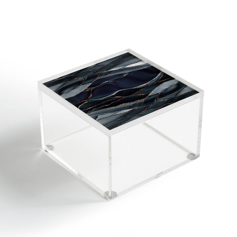UtArt Midnight Marble Deep Ocean Waves Acrylic Box