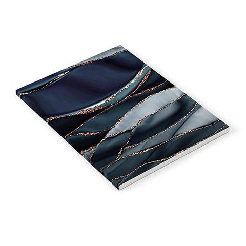 UtArt Midnight Marble Deep Ocean Waves Notebook