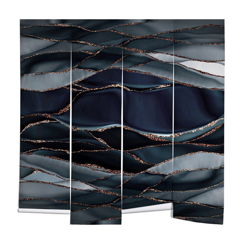 UtArt Midnight Marble Deep Ocean Waves Wall Mural