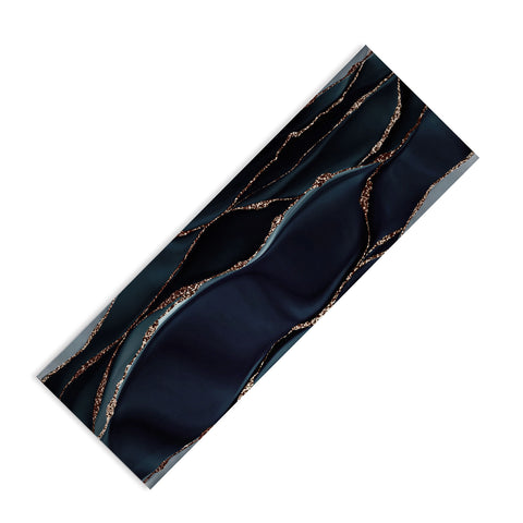UtArt Midnight Marble Deep Ocean Waves Yoga Mat