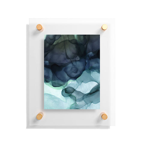 UtArt Night Blue Flowing Art Floating Acrylic Print