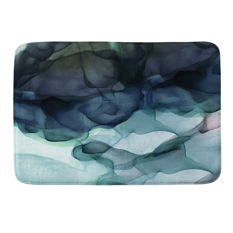 UtArt Night Blue Flowing Art Memory Foam Bath Mat
