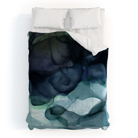 UtArt Night Blue Flowing Art Comforter