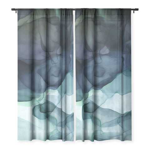 UtArt Night Blue Flowing Art Sheer Non Repeat