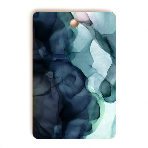UtArt Night Blue Flowing Art Cutting Board Rectangle
