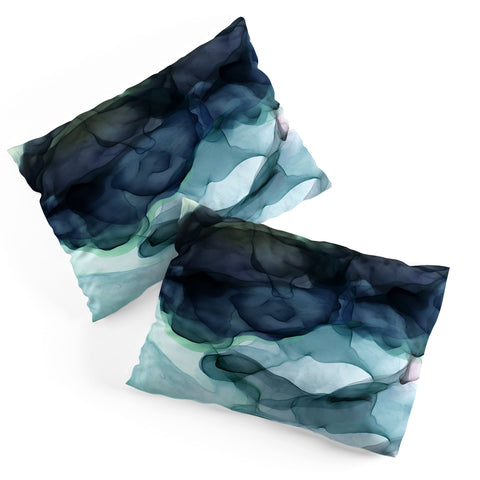 UtArt Night Blue Flowing Art Pillow Shams