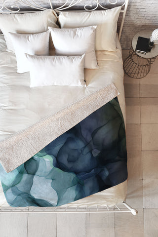 UtArt Night Blue Flowing Art Fleece Throw Blanket