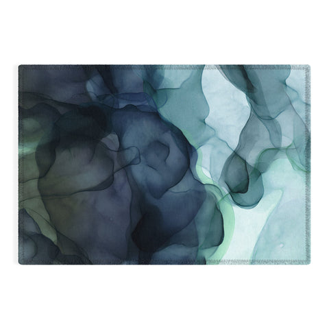 UtArt Night Blue Flowing Art Outdoor Rug