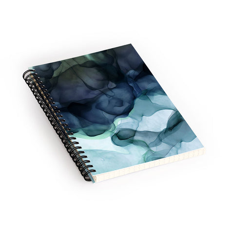 UtArt Night Blue Flowing Art Spiral Notebook