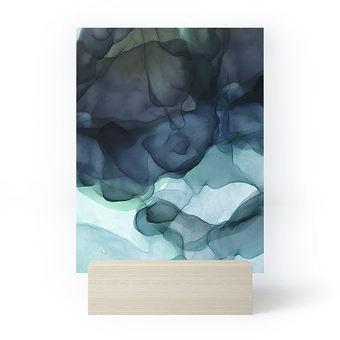 UtArt Night Blue Flowing Art Mini Art Print