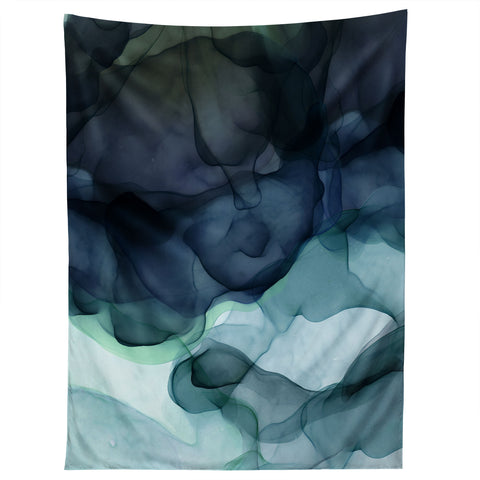UtArt Night Blue Flowing Art Tapestry