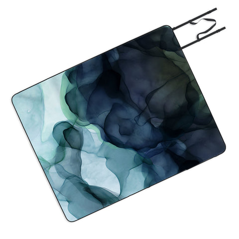 UtArt Night Blue Flowing Art Picnic Blanket