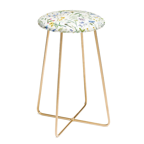 UtArt Scandinavian Midsummer Blue Counter Stool