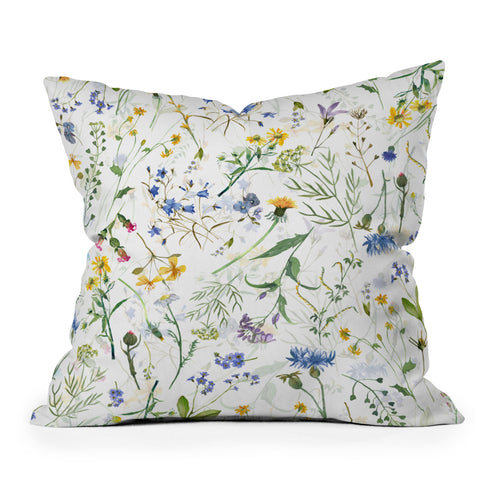 UtArt Scandinavian Midsummer Blue Throw Pillow