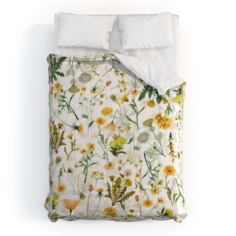 UtArt Scandinavian Yellow Wildflower Comforter