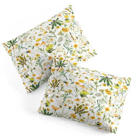 UtArt Scandinavian Yellow Wildflower Pillow Shams