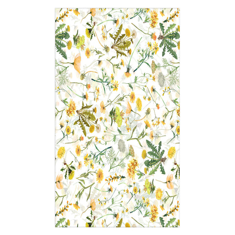 UtArt Scandinavian Yellow Wildflower Tablecloth