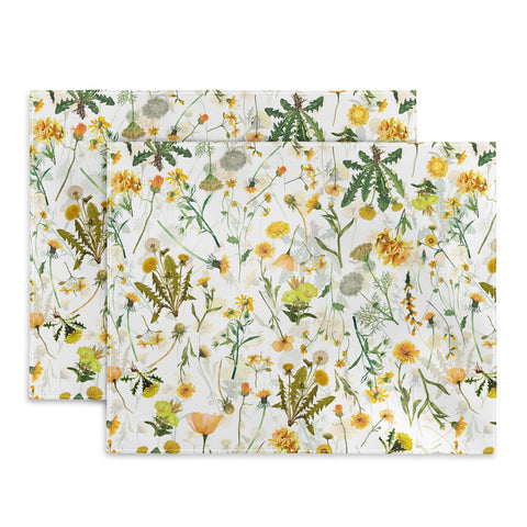 UtArt Scandinavian Yellow Wildflower Placemat