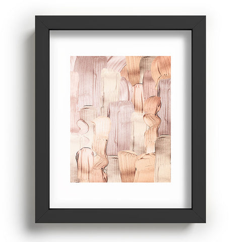 UtArt Shiny Metal Copper Hand Drawn Recessed Framing Rectangle