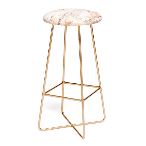 UtArt Shiny Metal Copper Hand Drawn Bar Stool